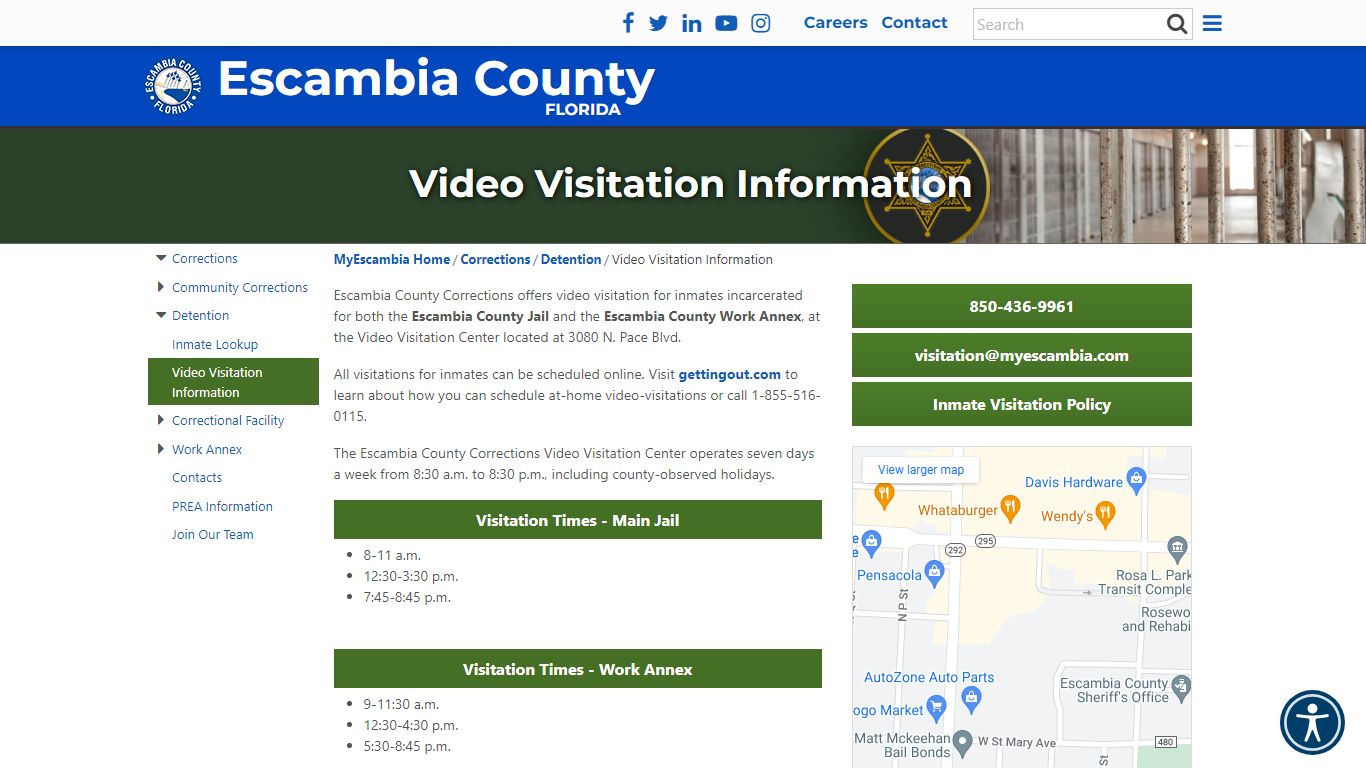 Video Visitation Information - MyEscambia.com